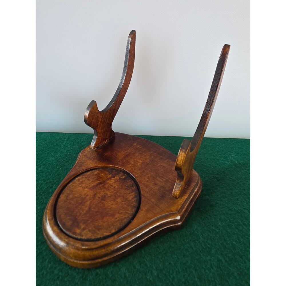 Wooden Teacup and Saucer Display Stand - Vintage - As Is - 4” Tall